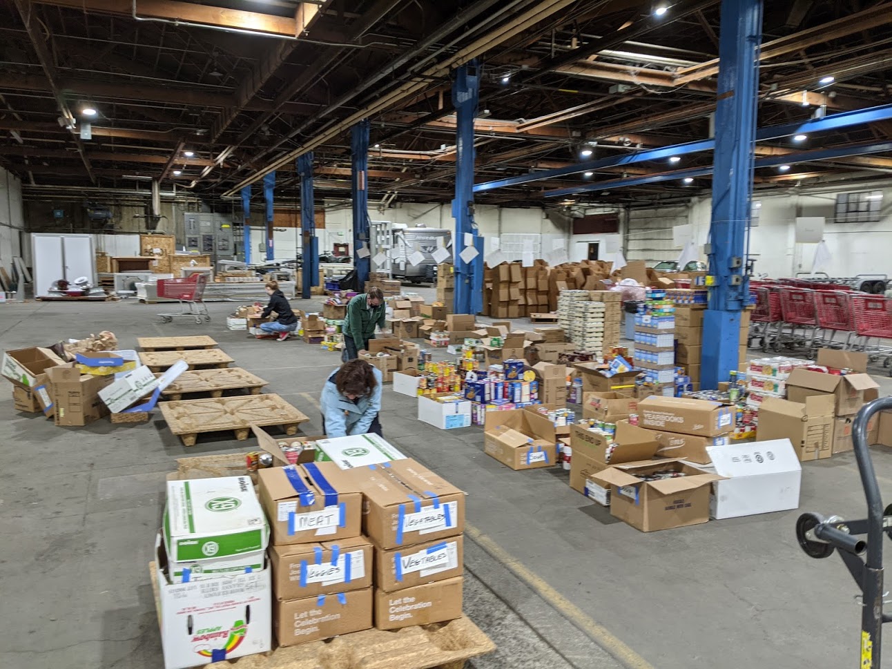 Milwaukie Lions Club volunteers sorting food donations